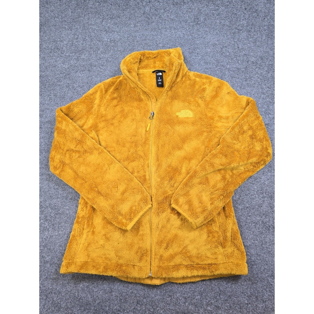 The North Face Fleece Jacket Womens Small Yellow High Pile Sherpa Full Zip Plush